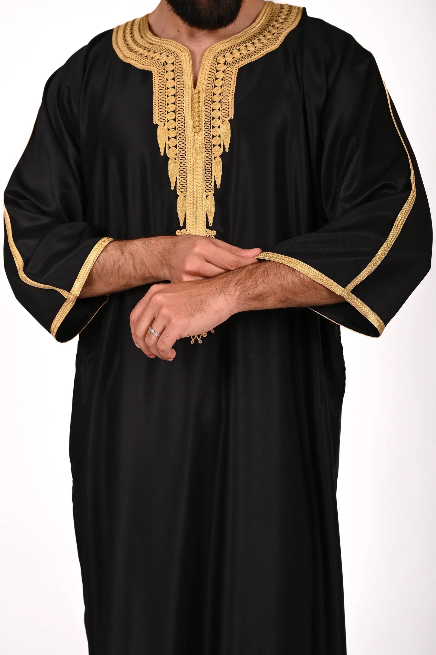 Black and Gold Moroccan Gandoura - AL-ANDALUS
