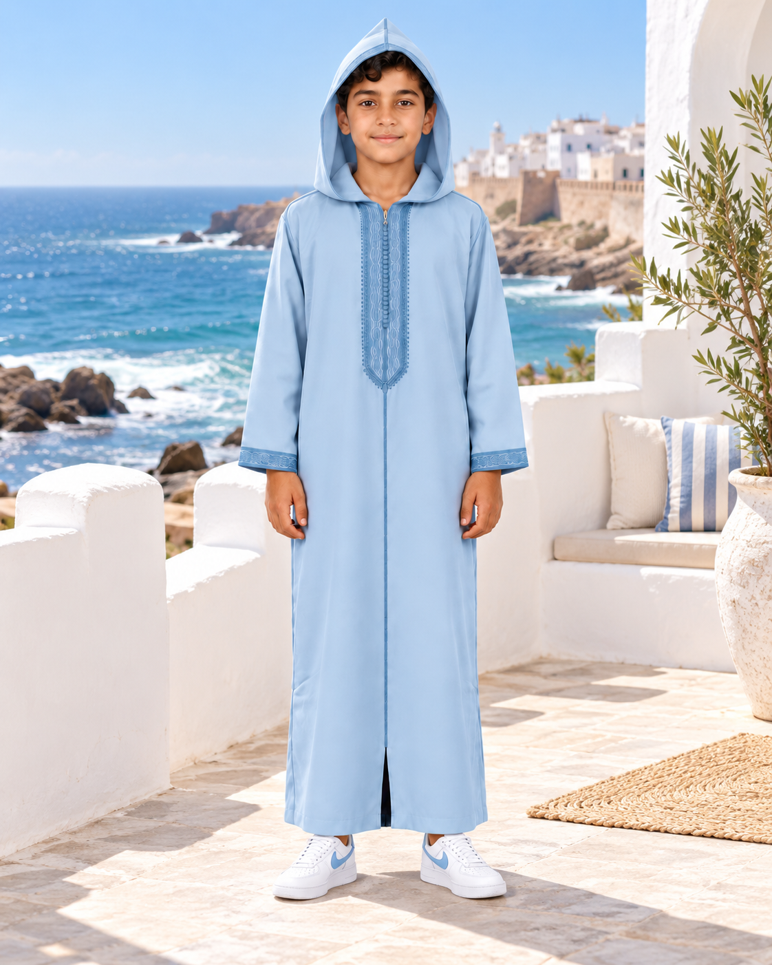 Kids Soft Jellaba - Baby Blue - Lifestyle