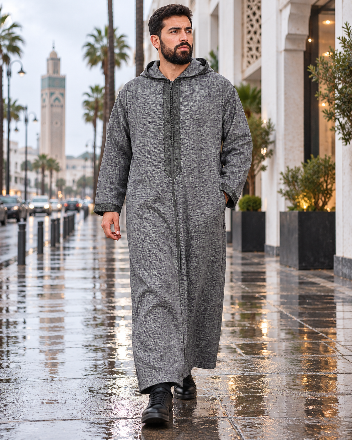 Winter Jellaba - Dark Gray - Lifestyle