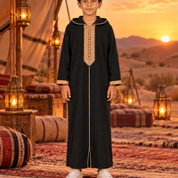 Kids Soft Jellaba - Black and Sand - Lifestyle