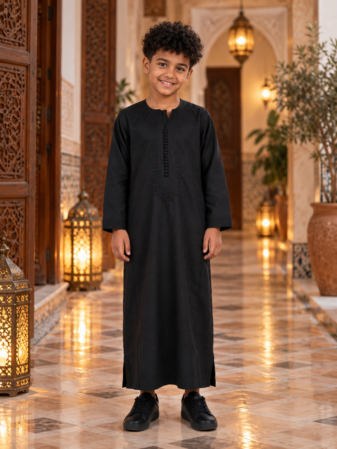 Kids Kaftan - Black - Lifestyle
