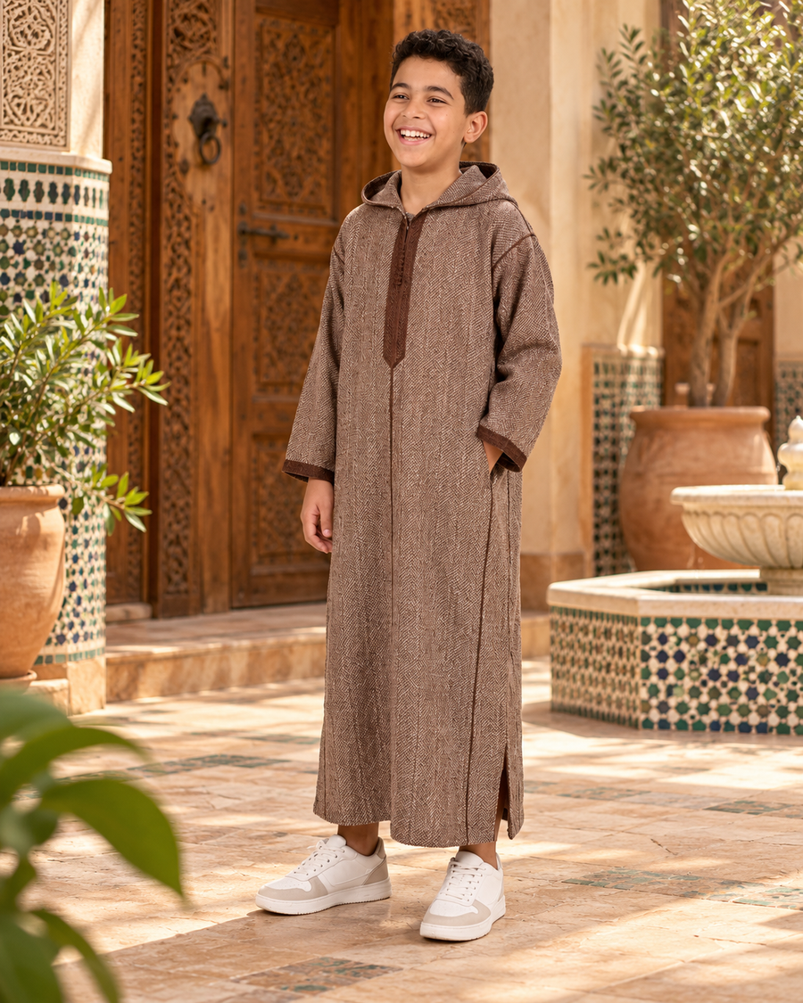 Kids Winter Jellaba - Brown