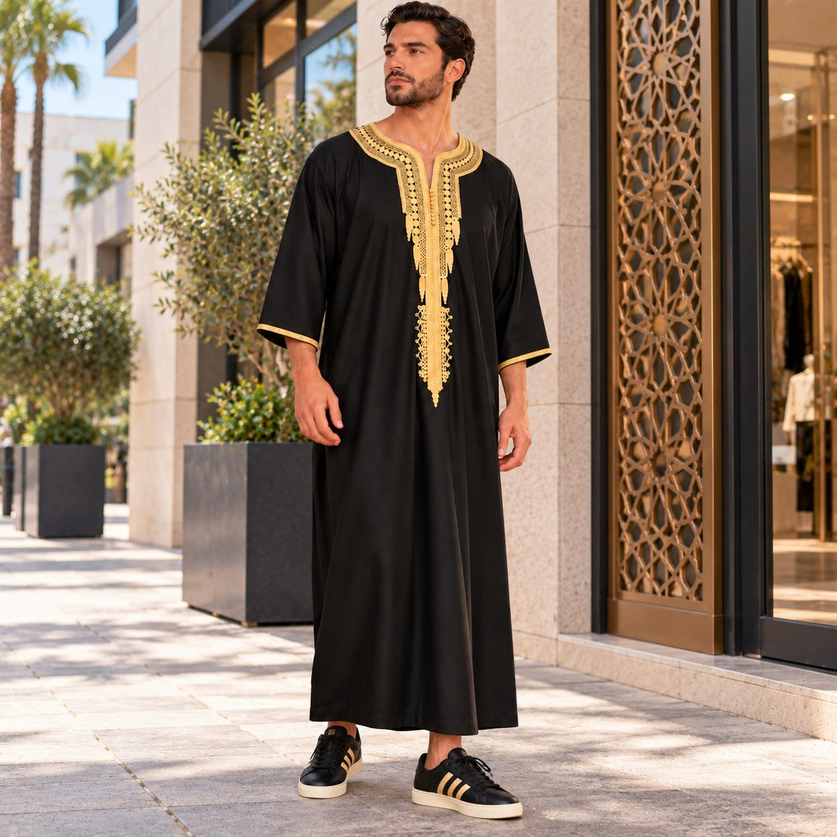 Essential Gandoura - black and gold - streetwear