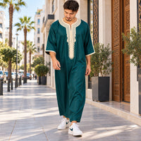 Essential Gandoura - teal green and beige - streetwear