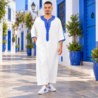 Essential Gandoura - white and blue - streetwear