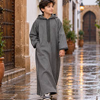 Kids Winter Jellaba - Gray and Black - Lifestyle