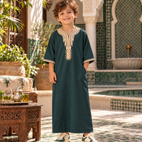 Kids Gandoura - Green and Beige - younger child age 4