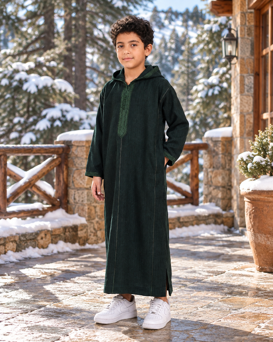 Kids Winter Jellaba - Green