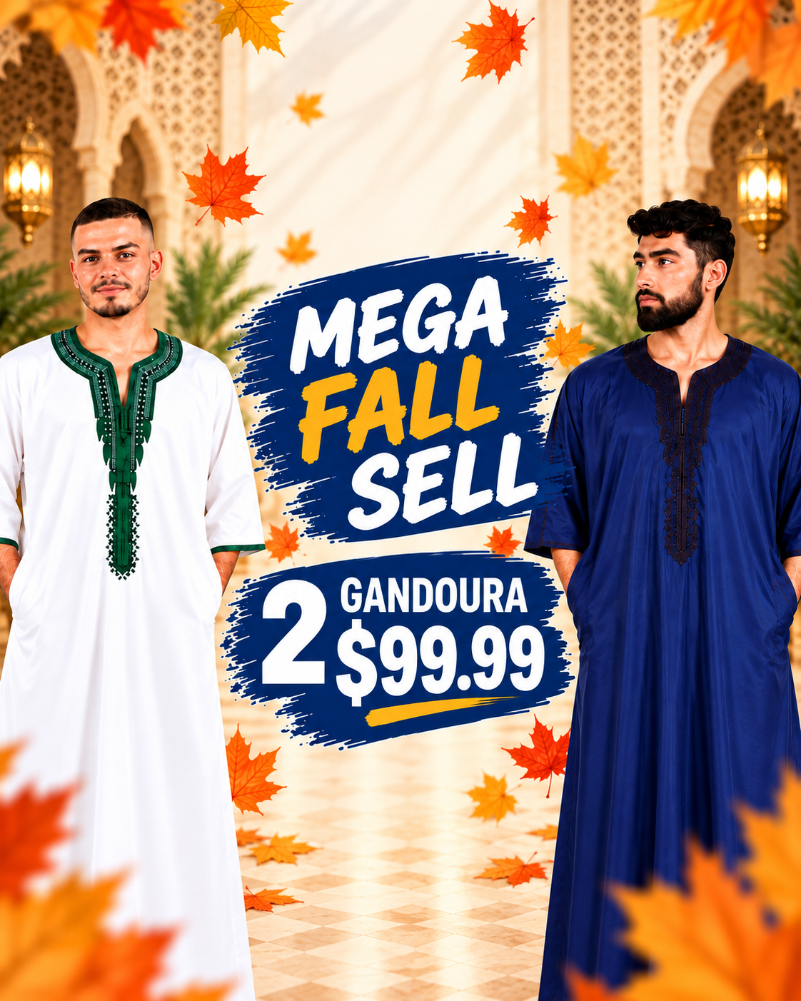 Mega Fall Sell mobile gandoura slideshow banner with full offer visible