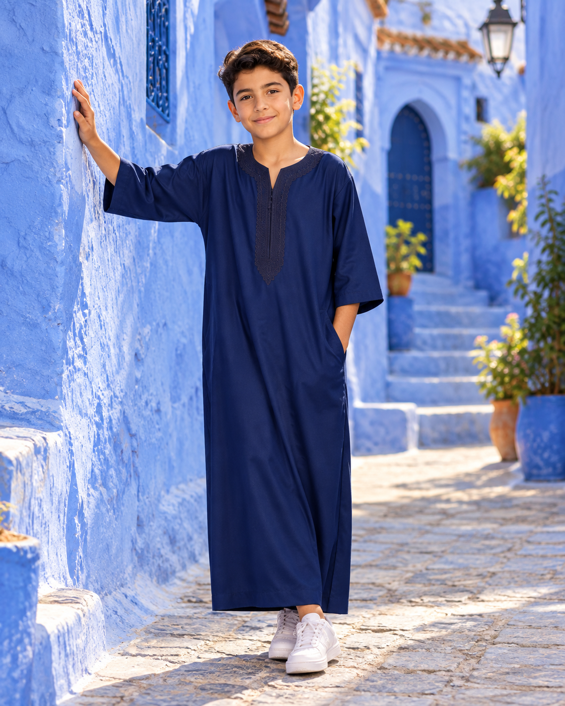 Kids Gandoura - Navy Blue - Lifestyle