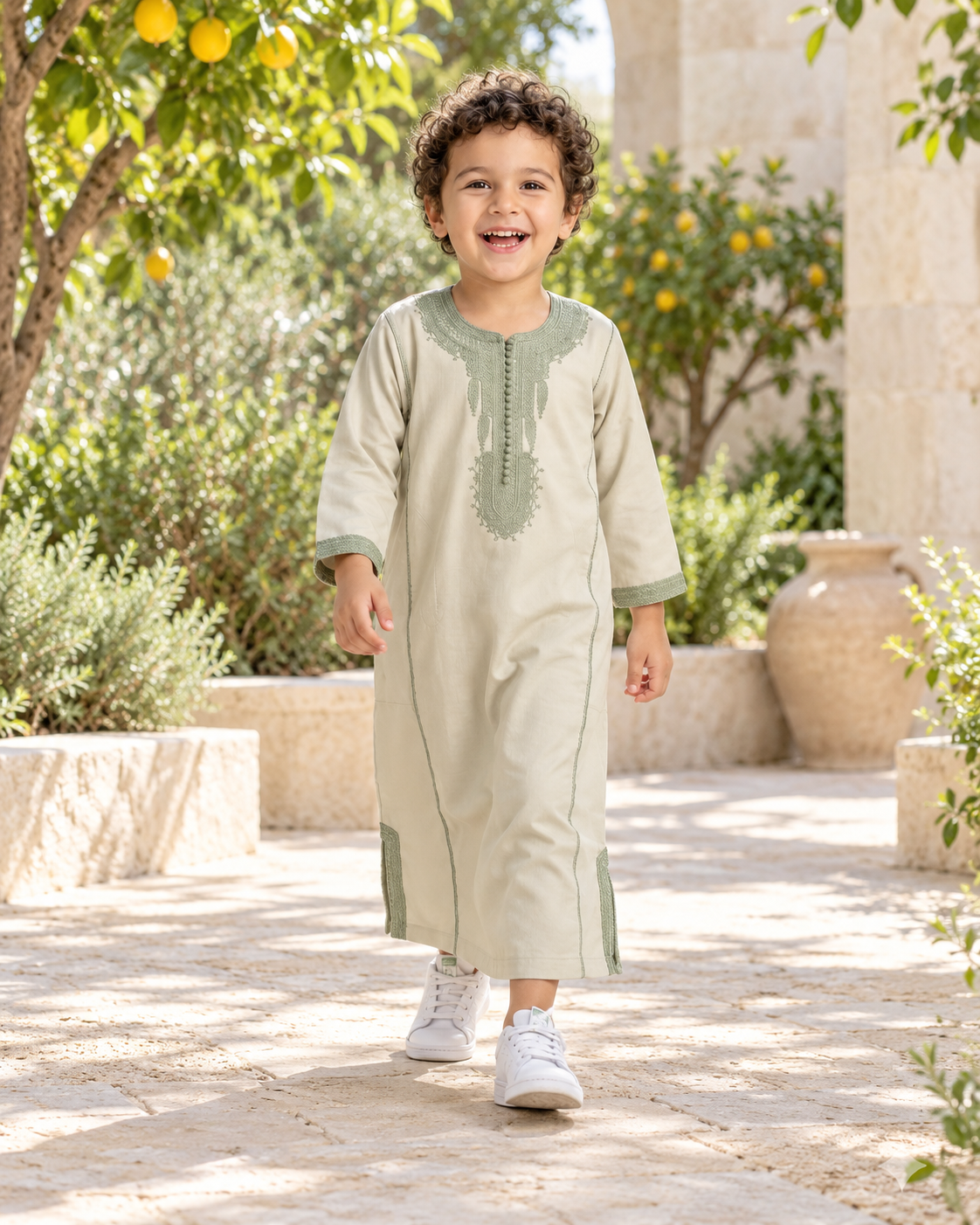 Kids Kaftan - Pistachio - Lifestyle