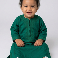 Colorful kids' kaftan by AL-ANDALUS featuring vibrant patterns and lightweight fabric, perfect for comfortable summer wear.