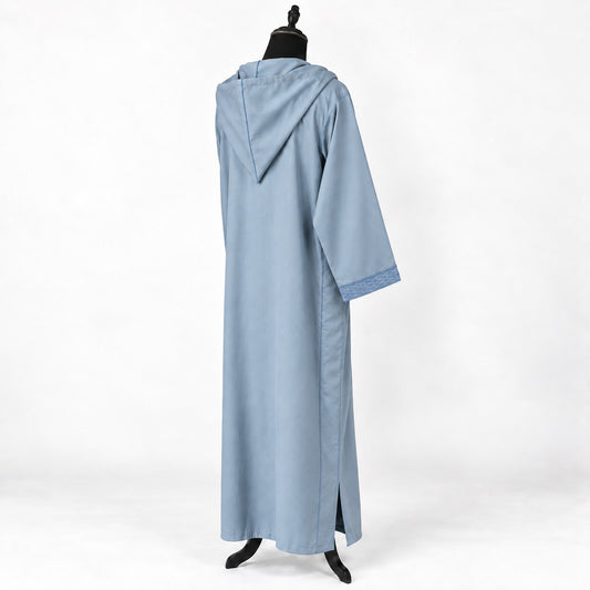 Soft Jellaba - Light Blue - back hood side