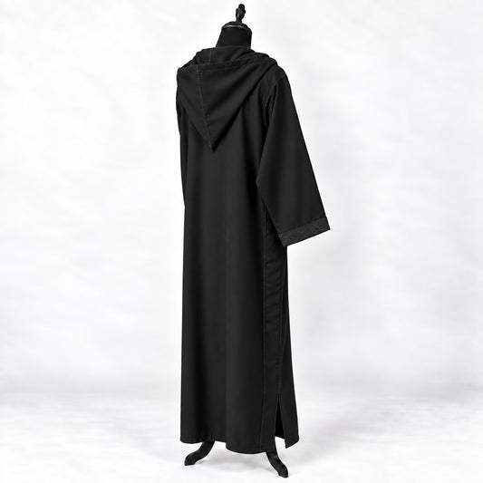 Soft Jellaba - Black - back hood side