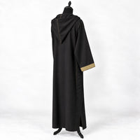 Soft Jellaba - Black and Gold - back hood side