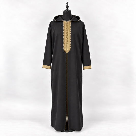 Soft Jellaba - Black and Gold - main mannequin