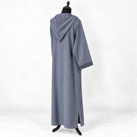 Soft Jellaba - Blue Gray - back hood side