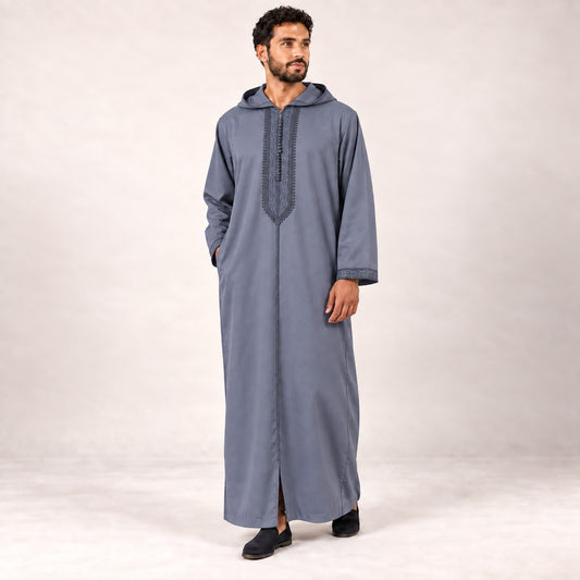 Soft Jellaba - Blue Gray - model front