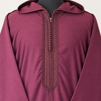 Soft Jellaba - Burgundy - chest embroidery
