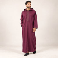 Soft Jellaba - Burgundy - model front