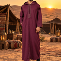 Soft Jellaba - Burgundy - sahara sunset