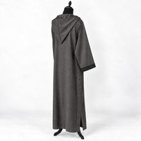 Soft Jellaba - Dark Gray and Black - back hood side