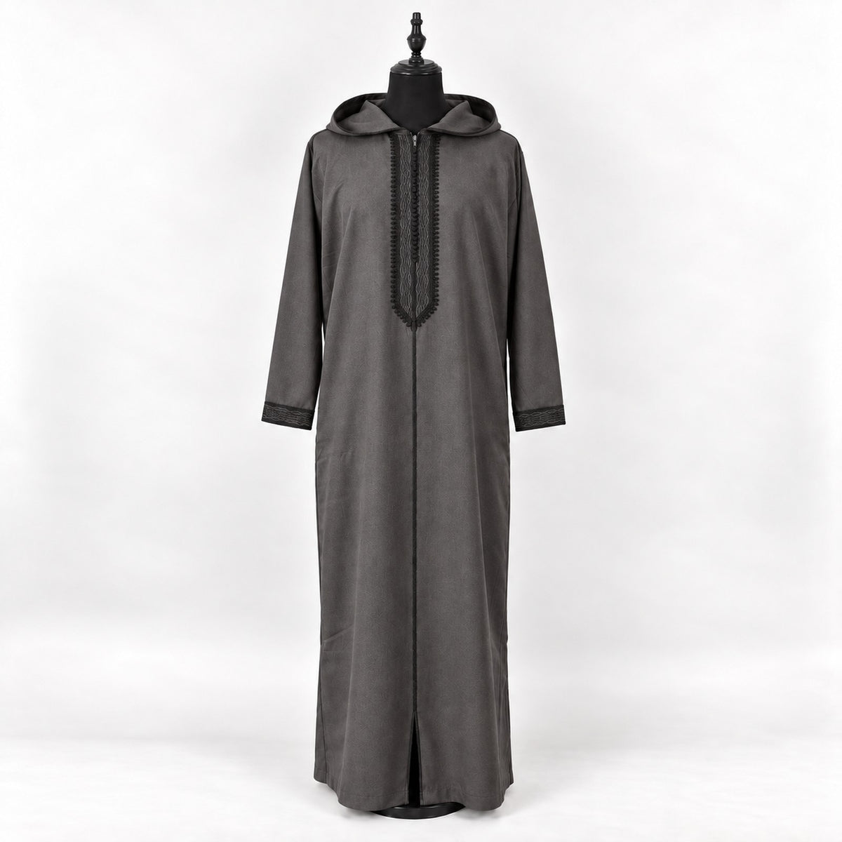 Soft Jellaba - Dark Gray and Black - main mannequin