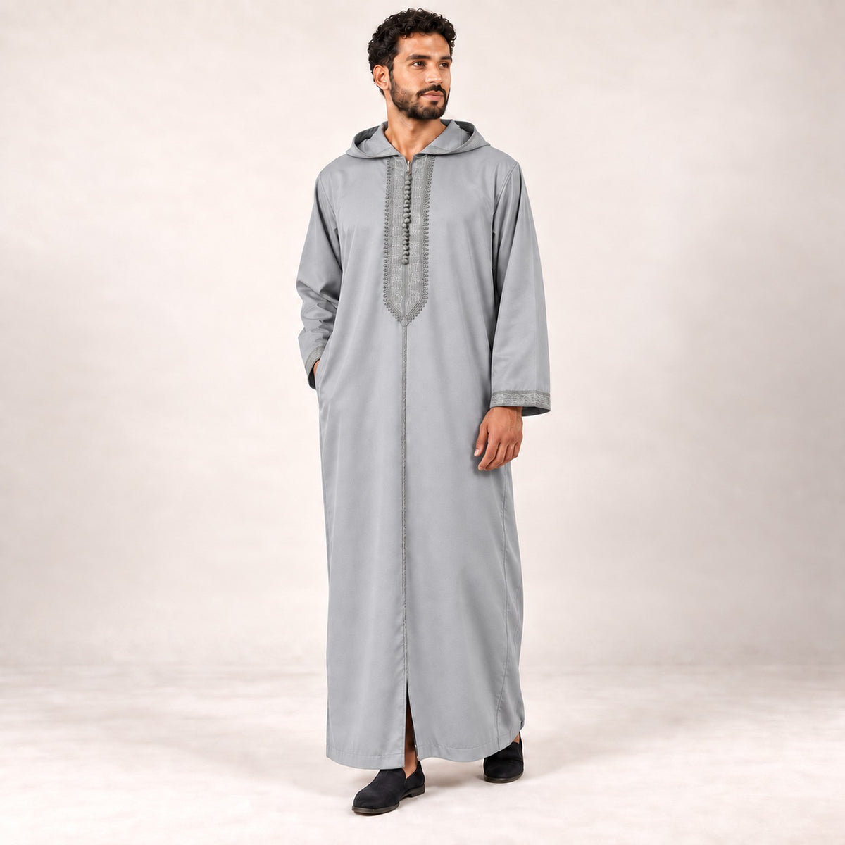 Soft Jellaba - Gray - model front