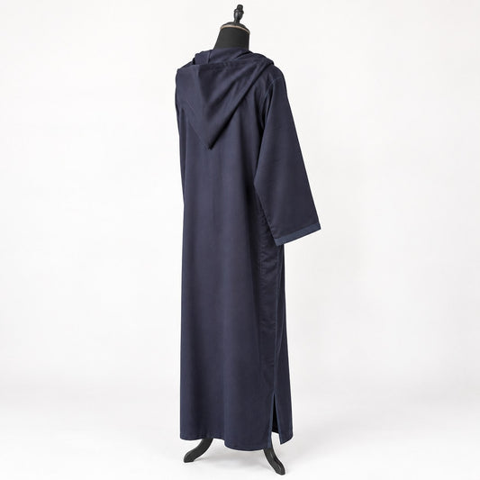 Soft Jellaba - Navy Blue - back hood side