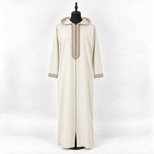 Soft Jellaba - Off-White and Beige - main mannequin