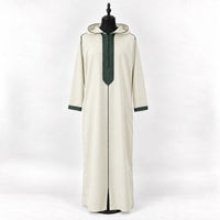 Soft Jellaba - White and Green - main mannequin
