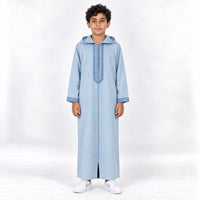 Soft Jellaba for Youth - Baby Blue - 10 years - front
