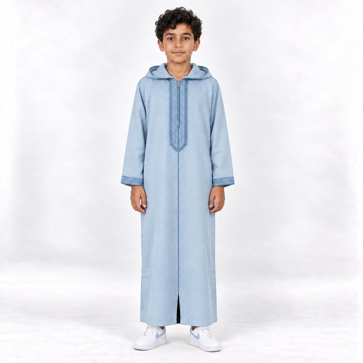 Soft Jellaba for Youth - Baby Blue - 10 years - front