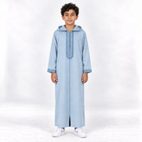 Youth Soft Jellaba - Baby Blue - 10 years - front