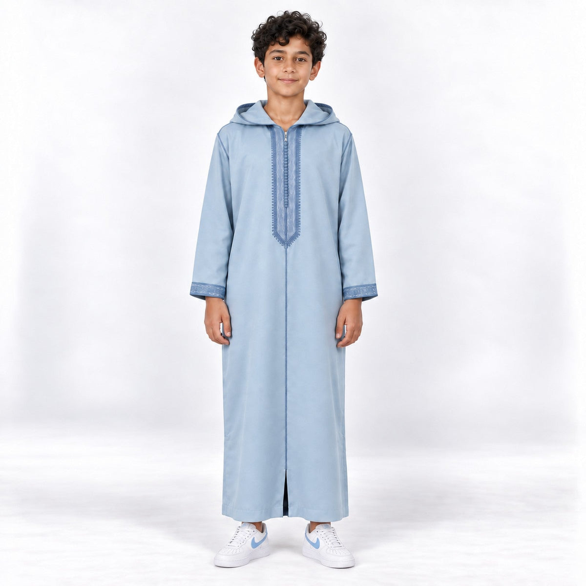 Youth Soft Jellaba - Baby Blue - 12 years - front