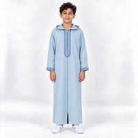 Soft Jellaba for Youth - Baby Blue - 14 years - front