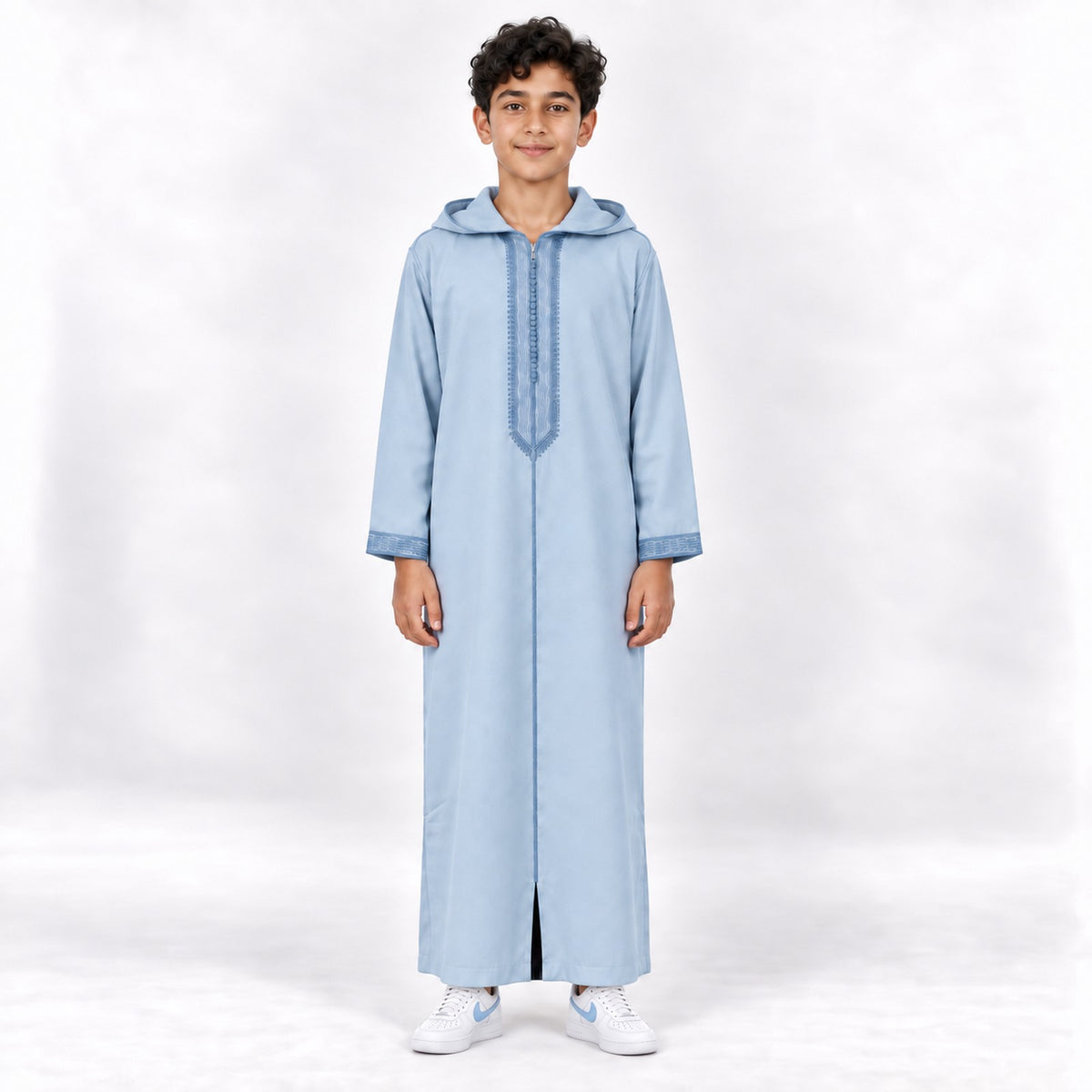 Soft Jellaba for Youth - Baby Blue - 14 years - front
