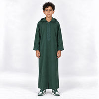 Youth Soft Jellaba - Full Green - 10 years - front