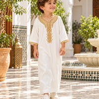 Kids Gandoura - White and Gold - younger child age 4