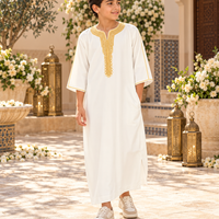 Kids Gandoura - White and Gold - Lifestyle