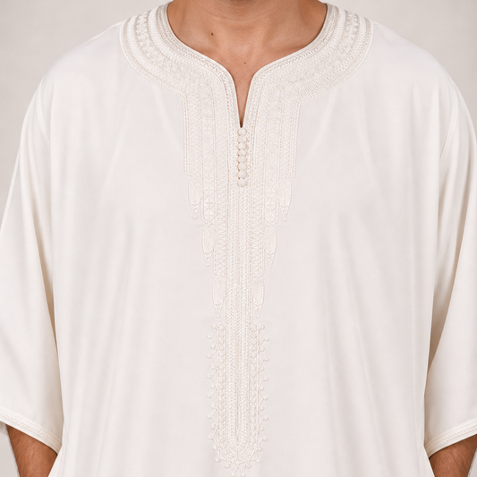 Simply White GANDOURA square Instagram Shop product photo - AL-ANDALUS